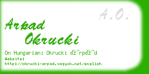 arpad okrucki business card